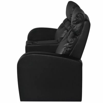 VidaXL Fauteuil inclinable à LED 2 places Cuir Artificiel Noir 6 VidaXL Fauteuil inclinable à LED 2 places Cuir Artificiel Noir – Image 6