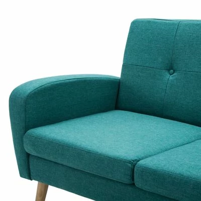 VidaXL Canapé à 3 places Tissu Vert 6 VidaXL Canapé à 3 places Tissu Vert – Image 6