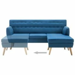 VidaXL Canapé d'angle Revêtement en tissu 171,5x138x81,5 cm Bleu -Canapés Soldes 2022 image 6 247025