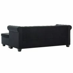 VidaXL Canapé d'angle Revêtement en velours 199x142x72 cm Noir -Canapés Soldes 2022 image 6 247139