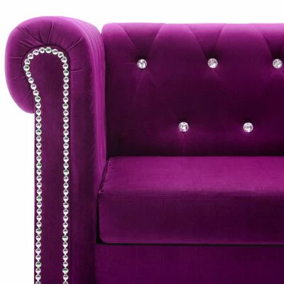 VidaXL Canapé à 2 places Revêtement en velours 146x75x72 cm Violet 6 VidaXL Canapé à 2 places Revêtement en velours 146x75x72 cm Violet – Image 6