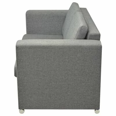 VidaXL Ensemble de canapés deux pièces Tissu Gris clair 6 VidaXL Ensemble de canapés deux pièces Tissu Gris clair – Image 6