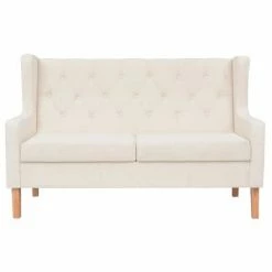 VidaXL Ensemble de canapés 2 pcs Tissu Blanc crème 11 VidaXL Ensemble de canapés 2 pcs Tissu Blanc crème -Canapés Soldes 2022 image 6 274930