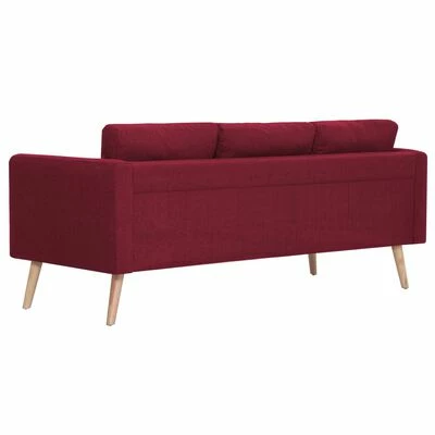VidaXL Ensemble de canapé 2 pcs Tissu Rouge bordeaux 6 VidaXL Ensemble de canapé 2 pcs Tissu Rouge bordeaux – Image 6