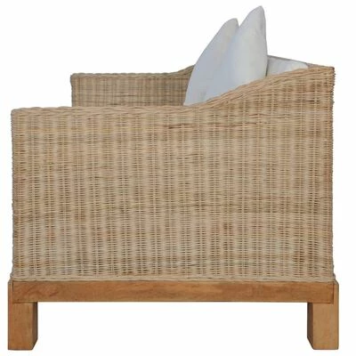 VidaXL Ensemble de canapés 2 pcs avec coussins Rotin naturel 6 VidaXL Ensemble de canapés 2 pcs avec coussins Rotin naturel – Image 6