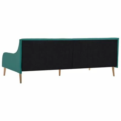 VidaXL Cadre de lit de jour avec matelas en mousse Vert Tissu 6 VidaXL Cadre de lit de jour avec matelas en mousse Vert Tissu – Image 6
