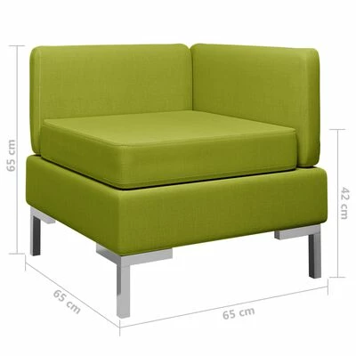 VidaXL Canapé d'angle sectionnel avec coussin Tissu Vert 6 VidaXL Canapé d'angle sectionnel avec coussin Tissu Vert – Image 6