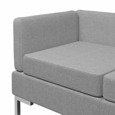 VidaXL Canapés d'angle sectionnels 2 pcs et coussins Tissu Gris clair 6 VidaXL Canapés d'angle sectionnels 2 pcs et coussins Tissu Gris clair – Image 6