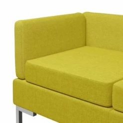 VidaXL Canapés d'angle sectionnels 2 pcs et coussins Tissu Jaune -Canapés Soldes 2022 image 6 287047