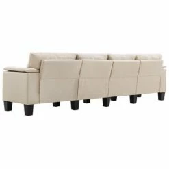 VidaXL Canapé à 4 places Crème Tissu 11 VidaXL Canapé à 4 places Crème Tissu -Canapés Soldes 2022 image 6 287092