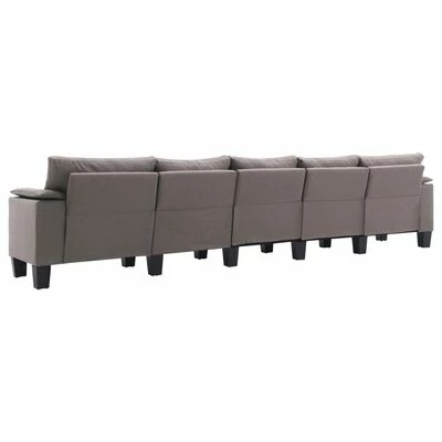 VidaXL Canapé à 5 places Taupe Tissu 6 VidaXL Canapé à 5 places Taupe Tissu – Image 6