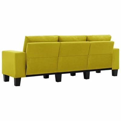 VidaXL Canapé à 3 places Jaune Tissu 6 VidaXL Canapé à 3 places Jaune Tissu – Image 6