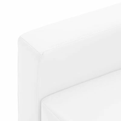 VidaXL Canapé à 3 places avec repose-pied Blanc Similicuir 6 VidaXL Canapé à 3 places avec repose-pied Blanc Similicuir – Image 6