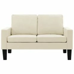 VidaXL Ensemble de canapés 2 pcs Crème Similicuir 11 VidaXL Ensemble de canapés 2 pcs Crème Similicuir -Canapés Soldes 2022 image 6 3056681