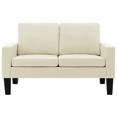 VidaXL Ensemble de canapés 2 pcs Crème Similicuir 6 VidaXL Ensemble de canapés 2 pcs Crème Similicuir – Image 6