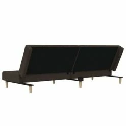 VidaXL Canapé-lit à 2 places avec repose-pied Marron foncé Tissu 11 VidaXL Canapé-lit à 2 places avec repose-pied Marron foncé Tissu -Canapés Soldes 2022 image 6 3080470