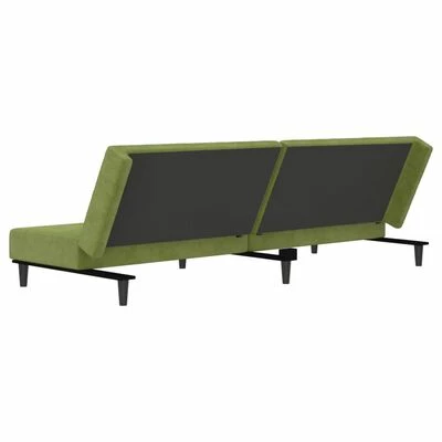 VidaXL Canapé-lit à 2 places avec repose-pied Vert clair Velours 6 VidaXL Canapé-lit à 2 places avec repose-pied Vert clair Velours – Image 6