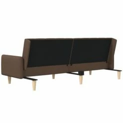 VidaXL Canapé-lit à 2 places avec repose-pied Marron Tissu -Canapés Soldes 2022 image 6 3080550