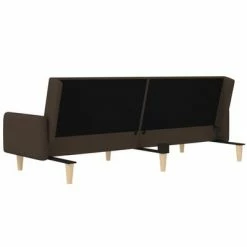 VidaXL Canapé-lit à 2 places avec repose-pied Marron foncé Tissu -Canapés Soldes 2022 image 6 3080551