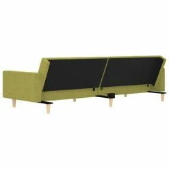 VidaXL Canapé-lit 2 places et deux oreillers repose-pied Vert Tissu -Canapés Soldes 2022 image 6 3080618