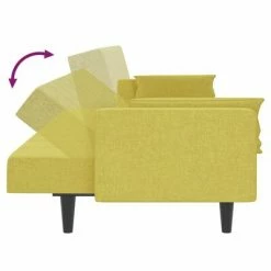 VidaXL Canapé-lit 2 places et deux oreillers repose-pied Vert Tissu 11 VidaXL Canapé-lit 2 places et deux oreillers repose-pied Vert Tissu -Canapés Soldes 2022 image 6 3080680