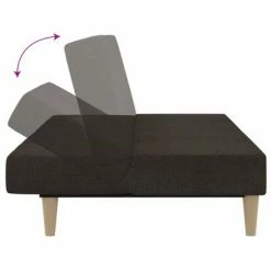 VidaXL Canapé-lit à 2 places avec tabouret Marron foncé Tissu -Canapés Soldes 2022 image 6 3081766