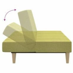 VidaXL Canapé-lit à 2 places avec tabouret Vert Tissu 11 VidaXL Canapé-lit à 2 places avec tabouret Vert Tissu -Canapés Soldes 2022 image 6 3081768