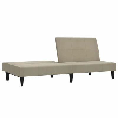 VidaXL Canapé-lit à 2 places avec tabouret Gris clair Tissu microfibre 6 VidaXL Canapé-lit à 2 places avec tabouret Gris clair Tissu microfibre – Image 6