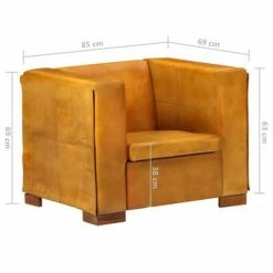 VidaXL Fauteuil Brun roux Cuir véritable -Canapés Soldes 2022 image 6 325117