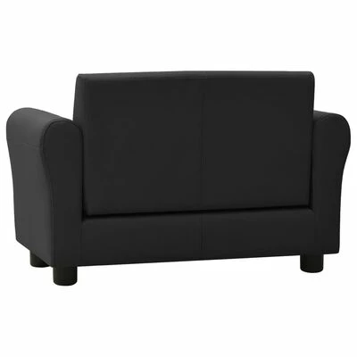 VidaXL Canapé pour enfants avec tabouret Noir Similicuir 6 VidaXL Canapé pour enfants avec tabouret Noir Similicuir – Image 6