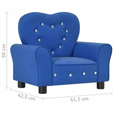 VidaXL Canapé pour enfants Bleu Similicuir 6 VidaXL Canapé pour enfants Bleu Similicuir – Image 6