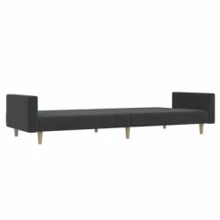 VidaXL Canapé-lit à 2 places Gris foncé Tissu -Canapés Soldes 2022 image 6 337287
