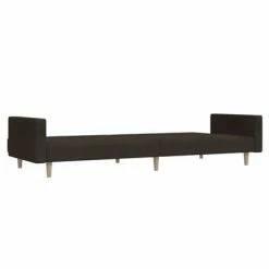 VidaXL Canapé-lit à 2 places Marron foncé Tissu -Canapés Soldes 2022 image 6 337291