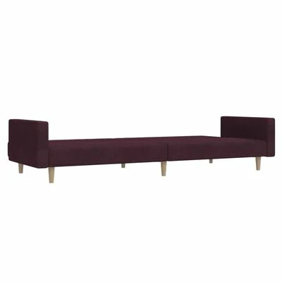 VidaXL Canapé-lit à 2 places Violet Tissu 6 VidaXL Canapé-lit à 2 places Violet Tissu – Image 6