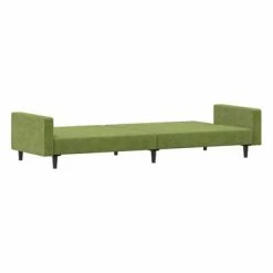 VidaXL Canapé-lit à 2 places Vert clair Velours -Canapés Soldes 2022 image 6 337313