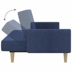 VidaXL Canapé-lit à 2 places Bleu Tissu -Canapés Soldes 2022 image 6 337361