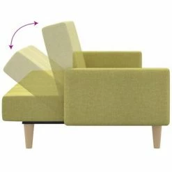 VidaXL Canapé-lit à 2 places Vert Tissu -Canapés Soldes 2022 image 6 337362