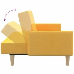 VidaXL Canapé-lit à 2 places Jaune Tissu -Canapés Soldes 2022 image 6 337363