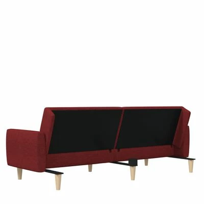 VidaXL Canapé-lit à 2 places Rouge bordeaux Tissu 6 VidaXL Canapé-lit à 2 places Rouge bordeaux Tissu – Image 6