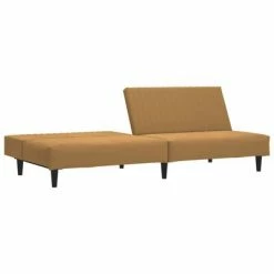 VidaXL Canapé-lit à 2 places Marron Velours -Canapés Soldes 2022 image 6 337647