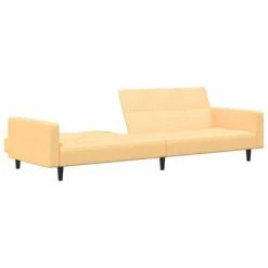 VidaXL Canapé-lit à 2 places Crème Microfibre 11 VidaXL Canapé-lit à 2 places Crème Microfibre -Canapés Soldes 2022 image 6 340682